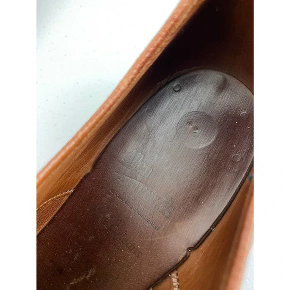 Men Allen Edmonds USA New Orleans leather woven cap toe dress shoes, 10 B - Picture 9 of 9